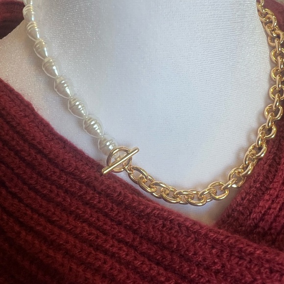 BaubleBar Sugarfix gold and pearl costume necklace gold/white - Picture 2 of 8